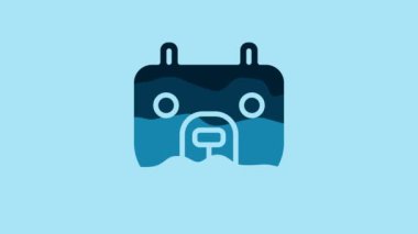 Blue Bear market icon isolated on blue background. Financial and stock investment market concept. 4K Video motion graphic animation .