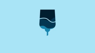 Blue Jewish goblet icon isolated on blue background. Jewish wine cup for kiddush. Kiddush cup for Shabbat. 4K Video motion graphic animation .