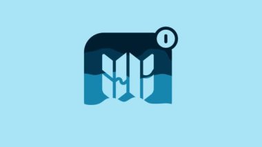 Blue Infographic of city map navigation icon isolated on blue background. Mobile App Interface concept design. Geolacation concept. 4K Video motion graphic animation .
