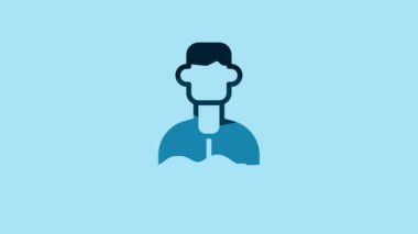 Blue Laboratory assistant icon isolated on blue background. 4K Video motion graphic animation .