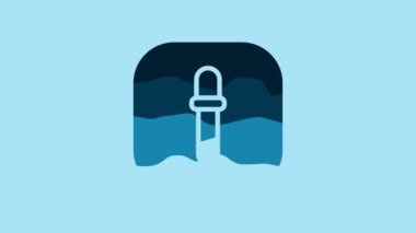 Blue Pipette icon isolated on blue background. Element of medical, chemistry lab equipment. Medicine symbol. 4K Video motion graphic animation .