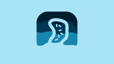 Blue Bacteria icon isolated on blue background. Bacteria and germs, microorganism disease causing, cell cancer, microbe, virus, fungi. 4K Video motion graphic animation .