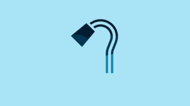 Blue Table lamp icon isolated on blue background. 4K Video motion graphic animation .
