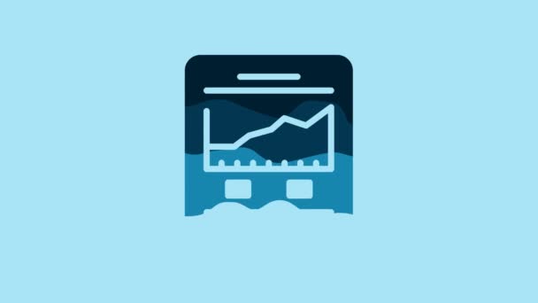Blue Website Stocks Market Growth Graphs Money Icon Isolated Blue — Stockvideo