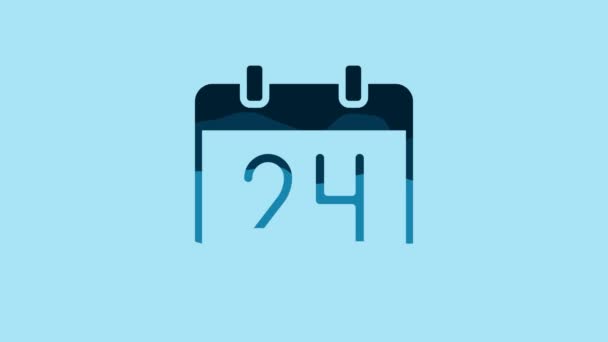 Blue Calendar Icon Isolated Blue Background Event Reminder Symbol Video — Wideo stockowe