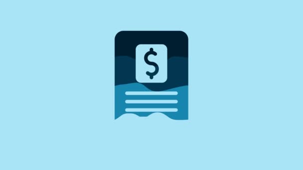 Blue Business Finance Report Icon Isolated Blue Background Audit Analysis — Vídeos de Stock