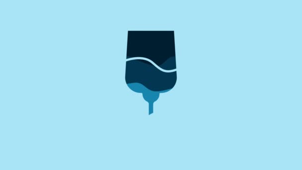 Blue Jewish Goblet Icon Isolated Blue Background Jewish Wine Cup — Αρχείο Βίντεο