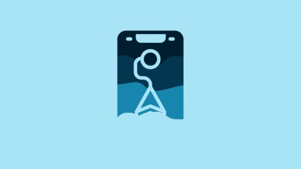 Blue Infographic City Map Navigation Icon Isolated Blue Background Mobile — Vídeo de Stock