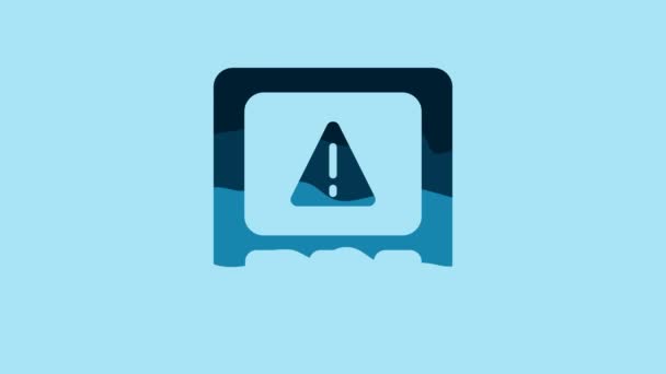 Blue Gps Device Error Icon Isolated Blue Background Video Motion — Stok Video