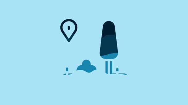 Blue Infographic City Map Navigation Icon Isolated Blue Background Mobile — Stok video
