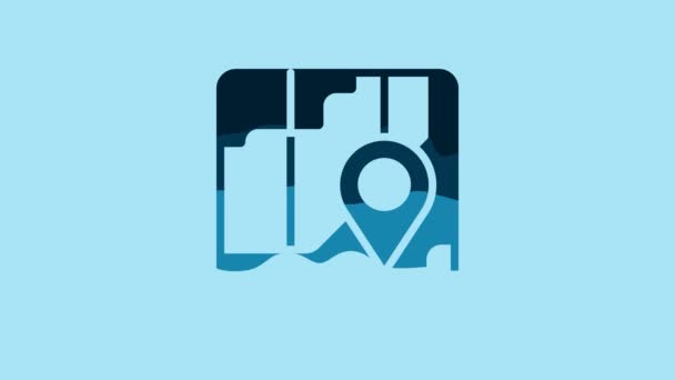 Blue Infographic City Map Navigation Icon Isolated Blue Background Mobile — Vídeos de Stock