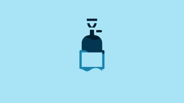 Blue Propane Gas Tank Icon Isolated Blue Background Flammable Gas — Stock video