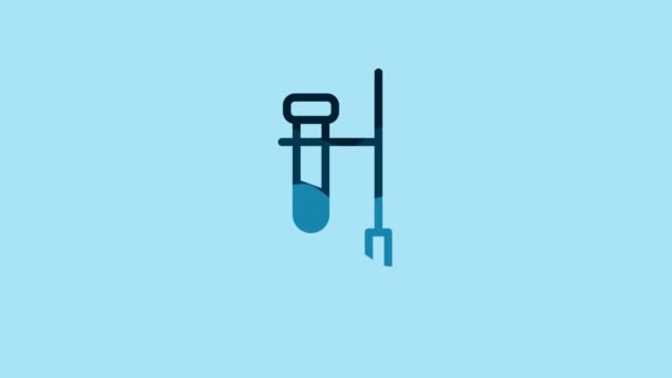 Blue Glass Test Tube Flask Fire Heater Experiment Icon Isolated — Vídeos de Stock