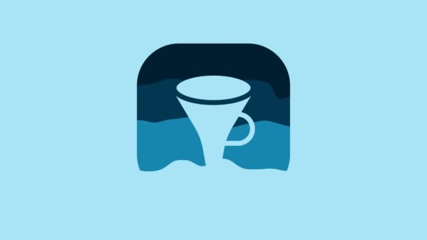 Blue Funnel Filter Icon Isolated Blue Background Video Motion Graphic — Vídeos de Stock