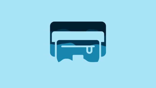Blue Waist Bag Banana Icon Isolated Blue Background Video Motion — Wideo stockowe
