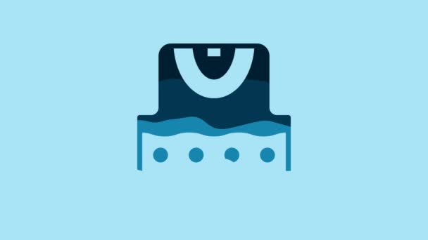 Blue Waistcoat Icon Isolated Blue Background Video Motion Graphic Animation — 비디오