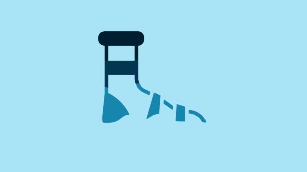 Blue Slippers Socks Icon Isolated Blue Background Beach Slippers Sign — Αρχείο Βίντεο