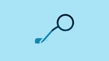 Blue Bicycle rear view mirror icon isolated on blue background. 4K Video motion graphic animation .