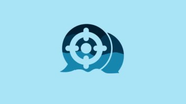 Blue Target sport icon isolated on blue background. Clean target with numbers for shooting range or shooting. 4K Video motion graphic animation .