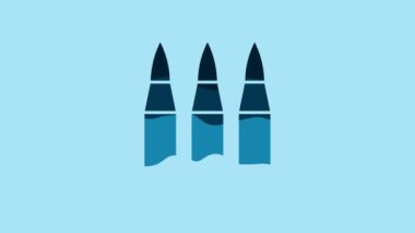 Blue Bullet icon isolated on blue background. 4K Video motion graphic animation .