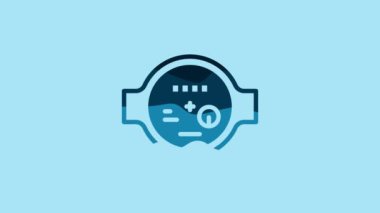 Blue Water meter icon isolated on blue background. 4K Video motion graphic animation .