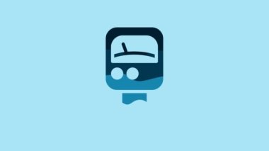 Blue Pressure water meter icon isolated on blue background. 4K Video motion graphic animation .
