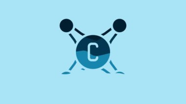 Blue Water tap icon isolated on blue background. 4K Video motion graphic animation .