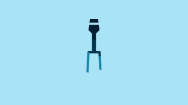 Blue Screwdriver icon isolated on blue background. Service tool symbol. 4K Video motion graphic animation .