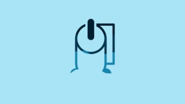 Blue Toilet paper roll icon isolated on blue background. 4K Video motion graphic animation .