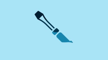 Blue Screwdriver icon isolated on blue background. Service tool symbol. 4K Video motion graphic animation .