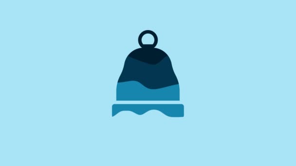 Blue Ringing Bell Icon Isolated Blue Background Alarm Symbol Service — Vídeos de Stock