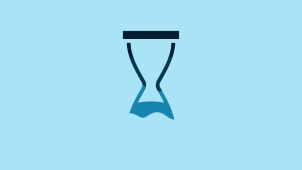 Blue Old Hourglass Flowing Sand Icon Isolated Blue Background Sand — 비디오