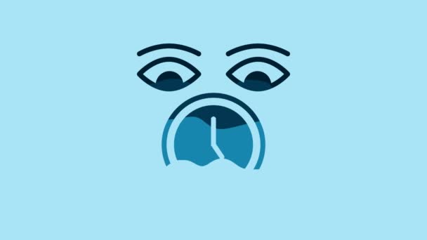 Значок Синие Часы Выделен Синем Фоне Символ Времени Видеографическая Анимация — стоковое видео