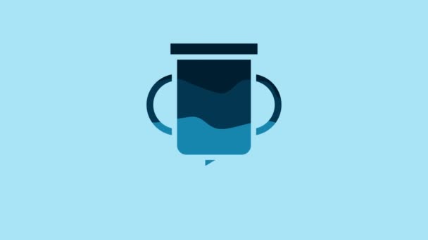 Blue Award Cup Bicycle Icon Isolated Blue Background Winner Trophy — Wideo stockowe
