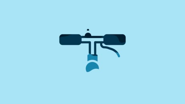 Blue Bicycle Handlebar Icon Isolated Blue Background Video Motion Graphic — 비디오