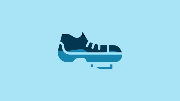 Blue Triathlon Cycling Shoes Icon Isolated Blue Background Sport Shoes — 비디오