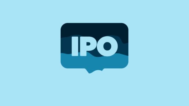 Blue Ipo Початкова Публічна Пропозиція Або Значок Запуску Фондового Ринку — стокове відео
