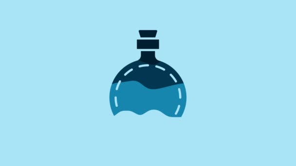 Blue Canteen Water Bottle Icon Isolated Blue Background Tourist Flask — Video