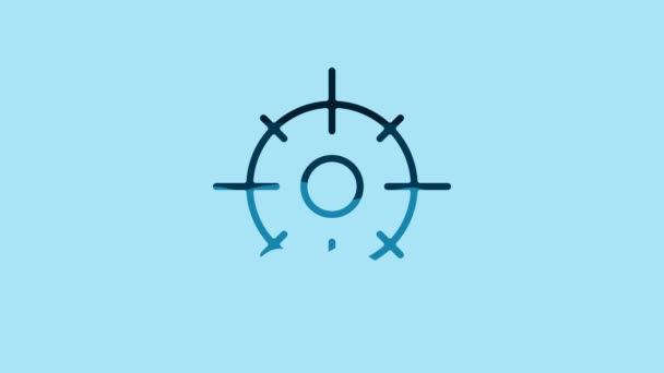 Blue Target Sport Icon Isolated Blue Background Clean Target Numbers — Stock video