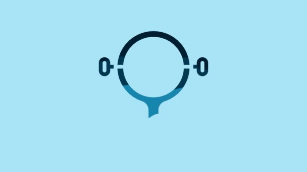 Blue Filter Wrench Icon Isolated Blue Background Key Tightening Bulb — Vídeo de Stock