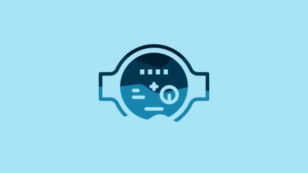 Blue Water Meter Icon Isolated Blue Background Video Motion Graphic — Stock videók
