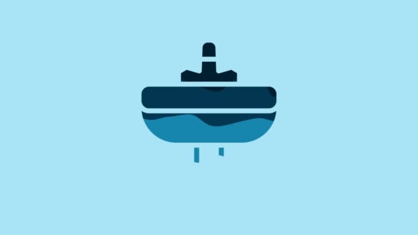 Blue Washbasin Water Tap Icon Isolated Blue Background Video Motion — 비디오