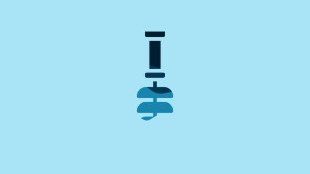 Blue Toilet Brush Icon Isolated Blue Background Video Motion Graphic — Stockvideo