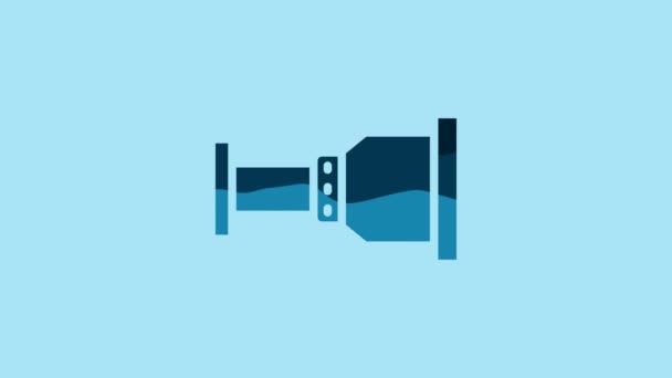 Піктограма Адаптера Синьої Труби Ізольована Синьому Фоні Сантехнічні Трубопровідні Частини — стокове відео