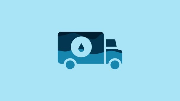 Blue Plumber Service Car Icon Isolated Blue Background Video Motion — Wideo stockowe