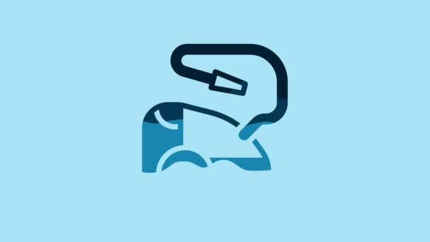 Blue Vacuum Cleaner Icon Isolated Blue Background Video Motion Graphic — Vídeos de Stock