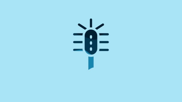 Blue Toilet Brush Icon Isolated Blue Background Video Motion Graphic — Video