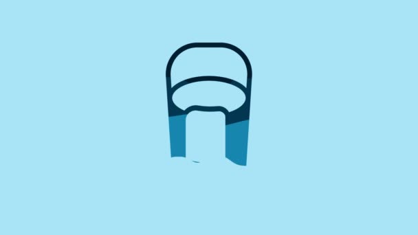 Blue Bucket Rag Icon Isolated Blue Background Cleaning Service Concept — Stock video