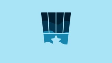 Blue Patriotic American top hat icon isolated on blue background. Uncle Sam hat. American hat independence day. 4K Video motion graphic animation .