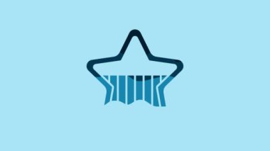 Blue USA Independence day icon isolated on blue background. 4th of July. United States of America country. 4K Video motion graphic animation .